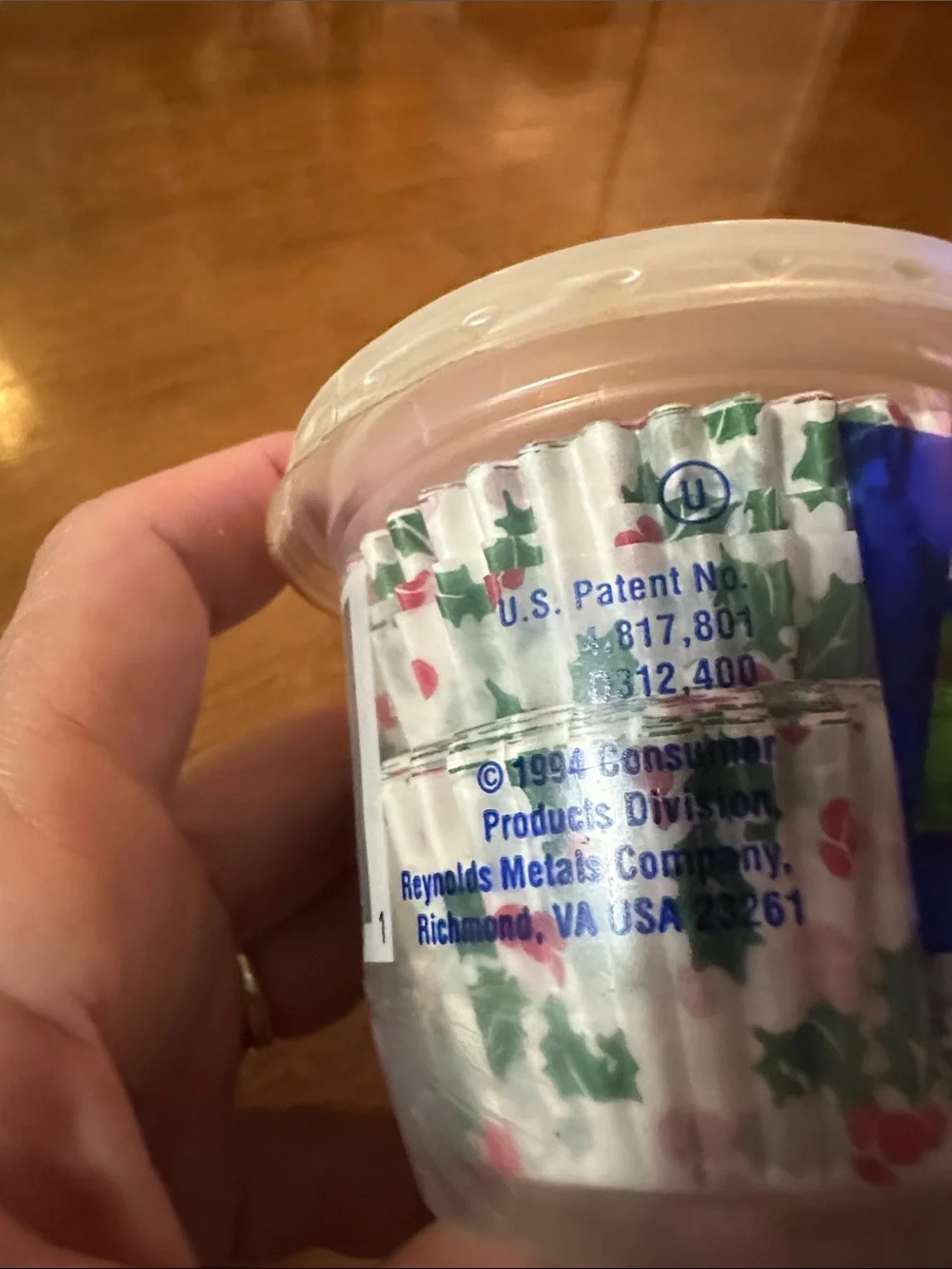 2 Antique Holly Berry Cupcake Liners - 1-regular and 1 pack of mini.